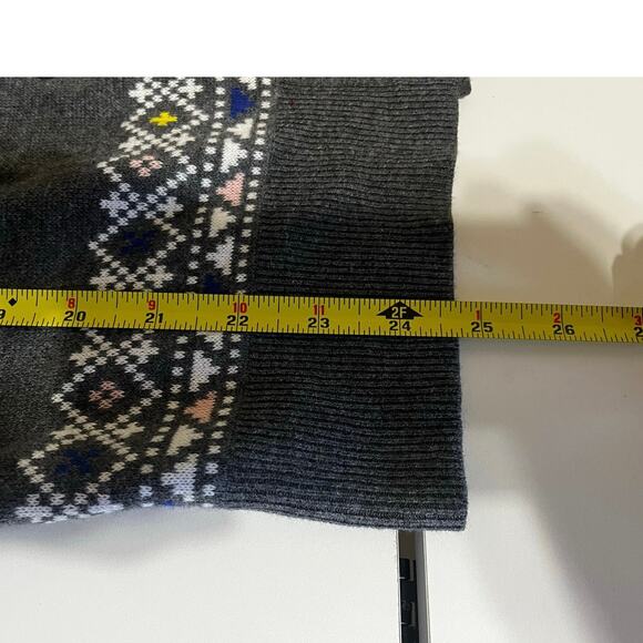 Merona Preppy Gray Button-Up Fair Isle Cardigan – Women’s Small - Picture 6 of 6